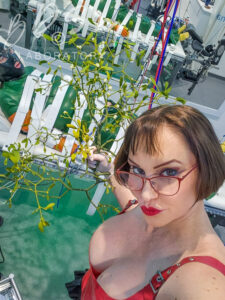 Mistress Miranda with Mistletoe