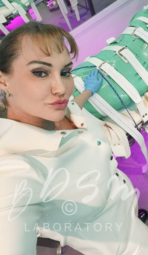 Mistress Miranda with sub in rubber